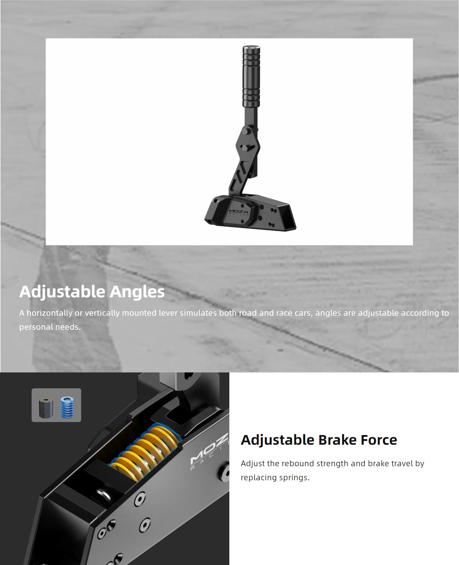 A large marketing image providing additional information about the product MOZA HBP Handbrake - Additional alt info not provided